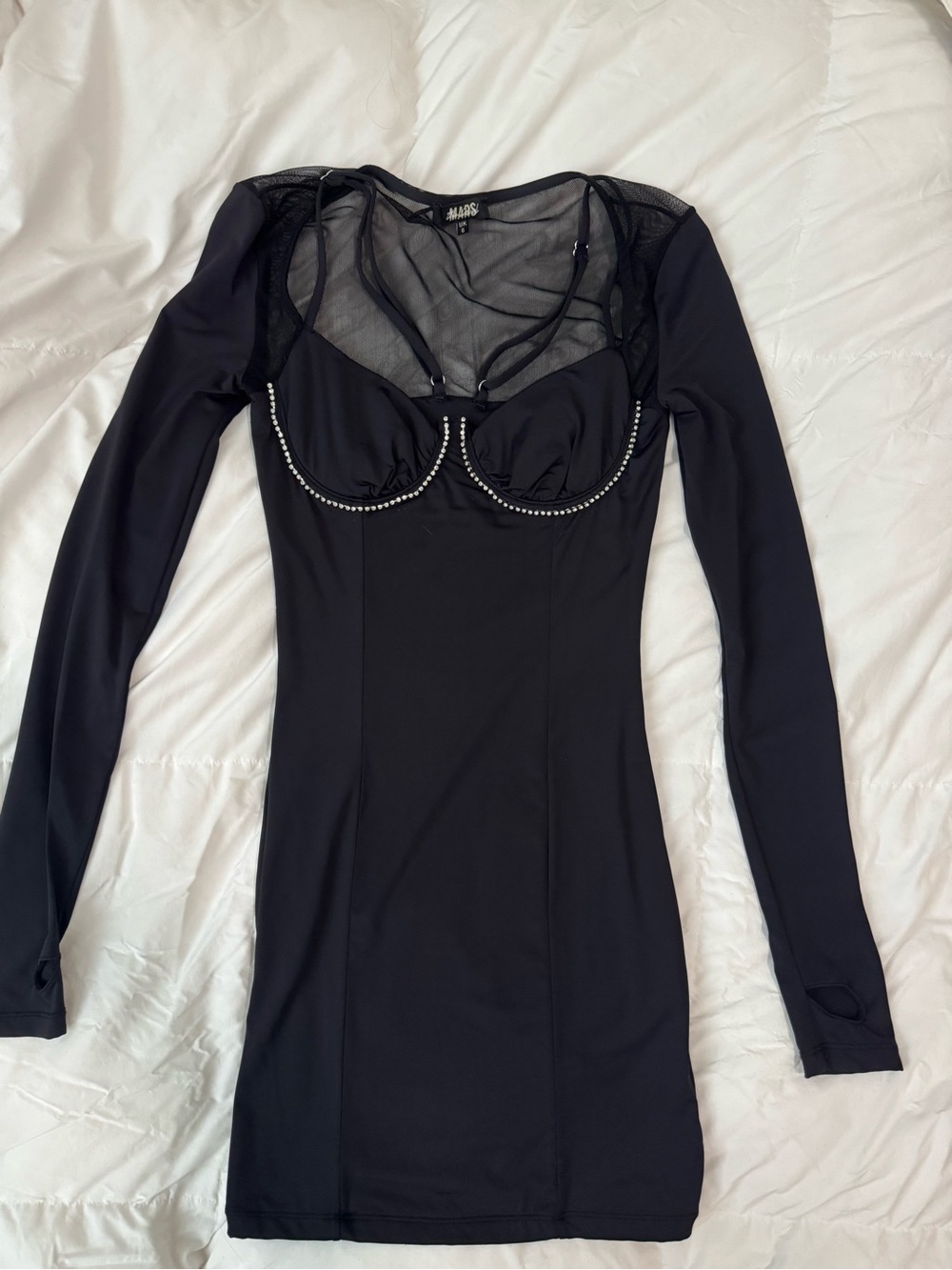 MarstheLabel Black Diamond Cup Mini Dress - Size XS/S